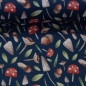 Preview: Jersey | JULE Herbst | Jeansblau mit Blätter Pilze