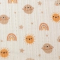 Preview: Pointoille Strickjersey | Valencia Sonne Mond Sterne | weiß