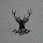 Preview: French Terry Panel | Into the Wild Hirsch Berge | Grau