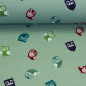 Preview: French Terry | Woo Hoo by Bienvenido Colorido | Eulen auf Smaragd
