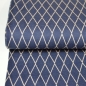 Preview: Jaquardjersey | COZY Collection | Rauten marineblau