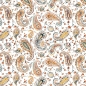 Preview: Jersey digital | Paisley weiß | Bunt pastell