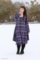 Preview: French Terry mit Modal | KARL by Cherrypicking | Karo Marineblau Lila Ocker