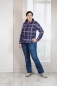 Preview: French Terry mit Modal | KARL by Cherrypicking | Karo Marineblau Lila Ocker