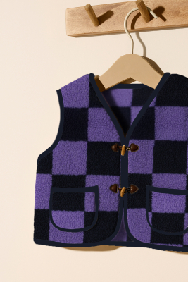 Teddy | CHECK | Marineblau Lila