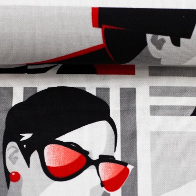 Canvas | Amar Vektor Design | Schwarz Grau Rot auf Weiß