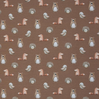 French Terry | Svea | Bär Igel Eule Aprikose