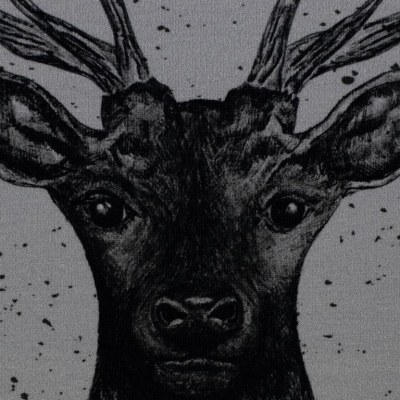 French Terry Panel | Into the Wild Hirsch Berge | Grau