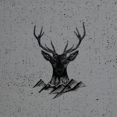 French Terry Panel | Into the Wild Hirsch Berge | Grau