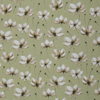 French Terry Modal | Flower Amaya by Christiane Zielinsky | Pistaziengrün