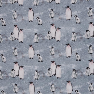 French Terry | beyond nordic by Christiane Zielinsky | Pinguine Hellblau