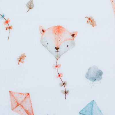 Double Slub Musselin | Wild & Airy Fuchs Drachen by Zielinsky | weiß