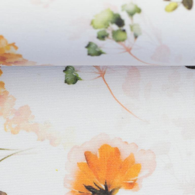 Baumwolle beschichtet | Alsfeld | Blüten Aquarell auf Weiß