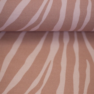 French Terry Modal | Aislingen | Tiger Streifen Aprikose Nude