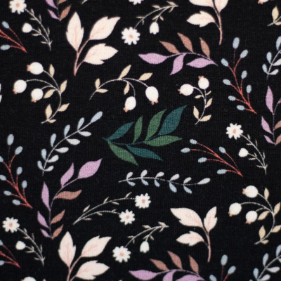 French Terry | Frida | Blumen Schwarz