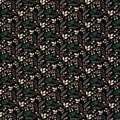 French Terry | Frida | Blumen Schwarz