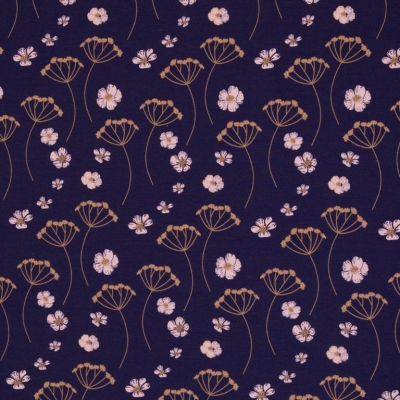 French Terry Modal | Flower Dream by Colu | Marineblau