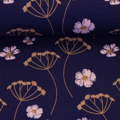 French Terry Modal | Flower Dream by Colu | Marineblau