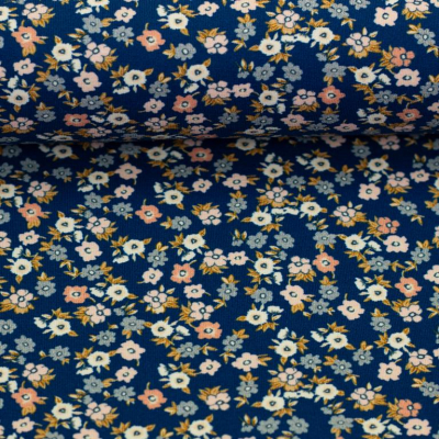 Jersey | Flowers & Wood | Marineblau