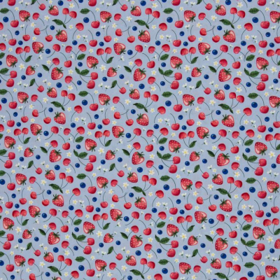 Baumwolle | FRUITS | Kirschen Erdbeeren Blaubeeren