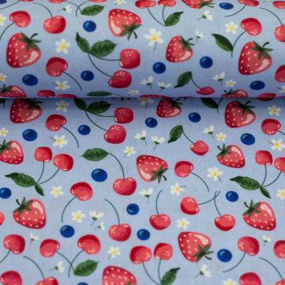 Baumwolle | FRUITS | Kirschen Erdbeeren Blaubeeren