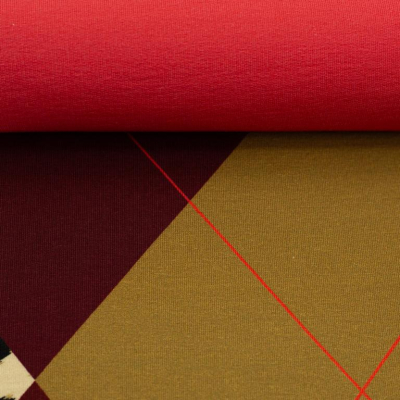 Panel French Terry | GEOLUXE ARGYLE | Ki-ba-doo | Bordeaux
