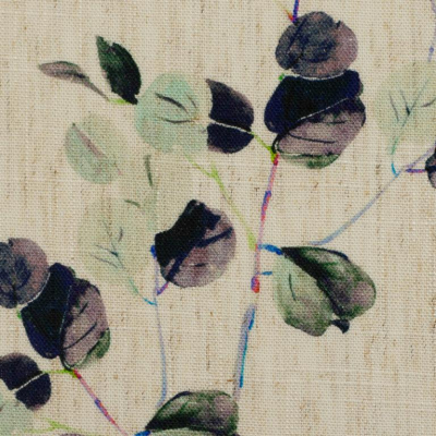 Leinen | Viskose MADEIRA | Hellbeige Eukalyptus lila