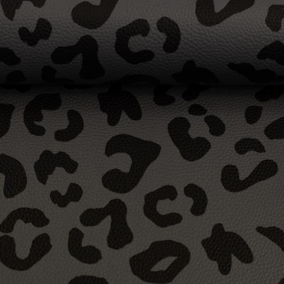 Kunstleder | HAPPY LEO by Cherrypicking | Grau Schwarz