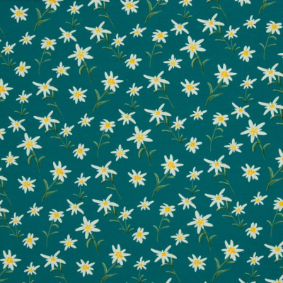 Jersey | Alpenliebe by Mrs.Mint Design | Edelweiß Stiel Petrol