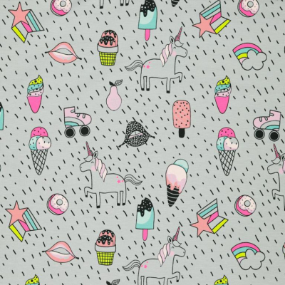 Jersey Unicorn Neon | Party | Hellgrau