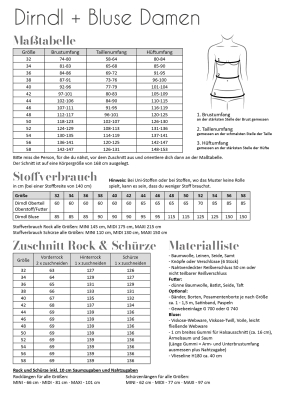 Papierschnittmuster | Dirndl mit Bluse Damen