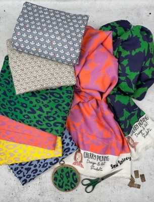 Double Slub Musselin | Retro Loveboat Cherry Picking | Creme