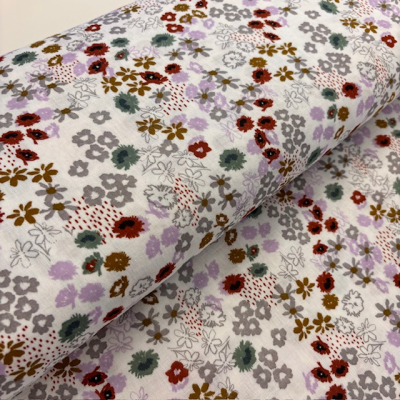 Musselin | SNOOZY | Blumen Weiß