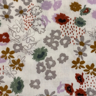 Musselin | SNOOZY | Blumen Weiß