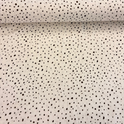Musselin | SNOOZY | Dots Weiß Taupe
