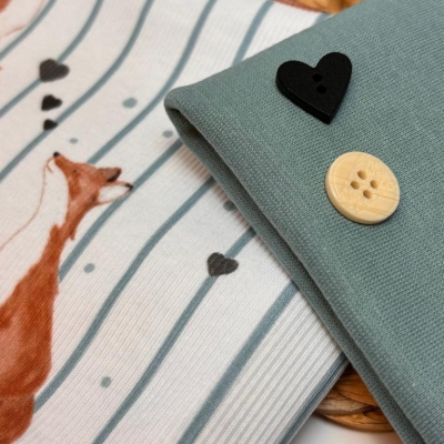 Set | Rippjersey Fuchs | Bündchen | Kordel | Knöpfe 2x