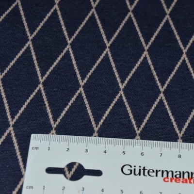 Jaquardjersey | COZY Collection | Rauten marineblau