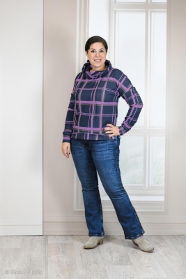 French Terry mit Modal | KARL by Cherrypicking | Karo Marineblau Lila Ocker