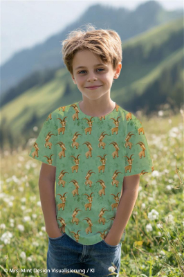 Jersey | Alpenliebe by Mrs.Mint Design | Edelweiß Stiel Aprikot