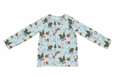 Jersey | Sansa | Bär Eichhörnchen Fuchs Wald | mintblau