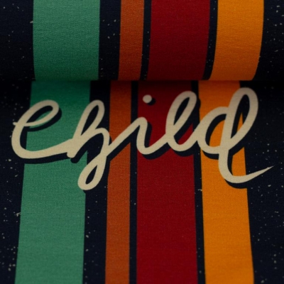 French Terry Panel | WILD CHILD by bienvenido colorido | Marineblau Schwarz