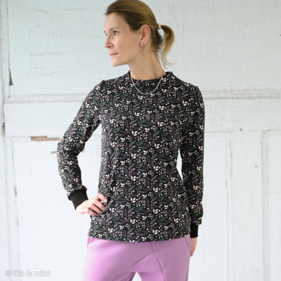 French Terry | Frida | Blumen Schwarz