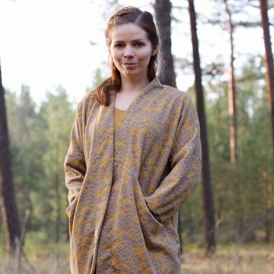 Jaquardjersey | Ridge by Käselotti | Goldgelb