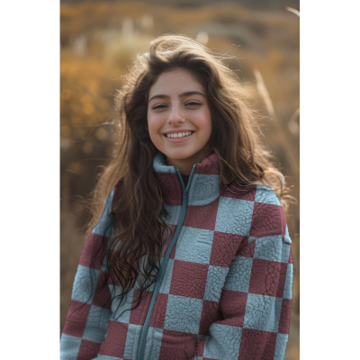 Teddy | CHECK | Marineblau Lila