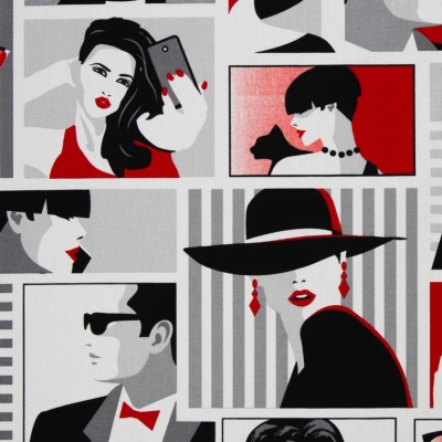 Canvas | Amar Vektor Design | Schwarz Grau Rot auf Weiß