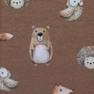 French Terry | Svea | Bär Igel Eule Aprikose