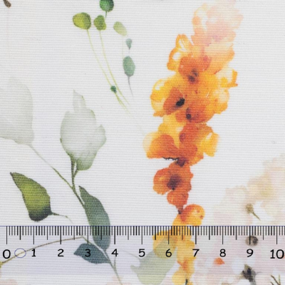 Baumwolle beschichtet | Alsfeld | Blüten Aquarell auf Weiß