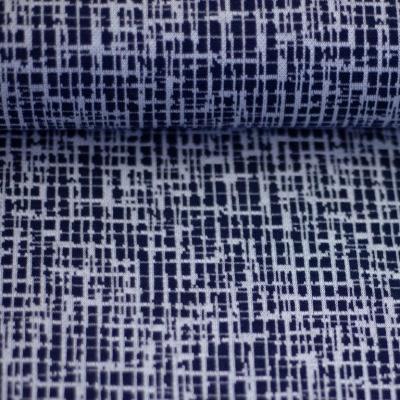 Jaquardjersey | Brake | Dunkelblau Weiß