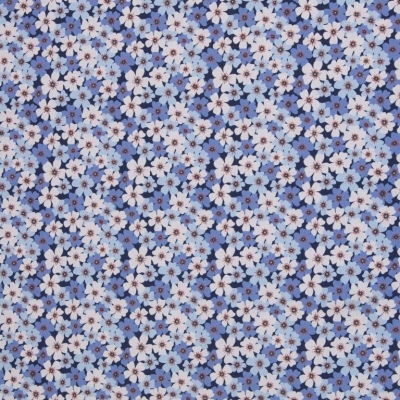 Baumwolle | Lilly | Blumen Blüten blau