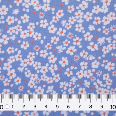 Baumwolle | Lilly | Blümchen Rauchblau Jeansblau